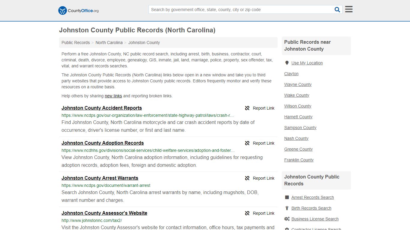 Johnston County Public Records (North Carolina) - County Office